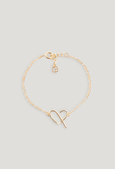 Golden brass CP heart bracelet
