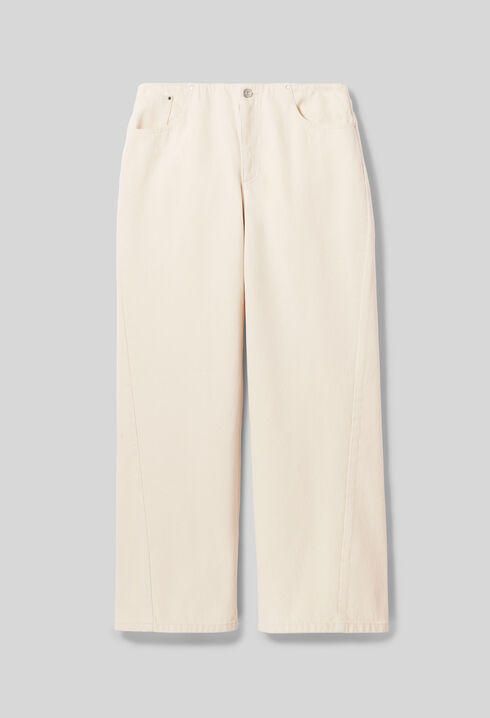 Jean large d&eacute;contract&eacute; denim &eacute;cru