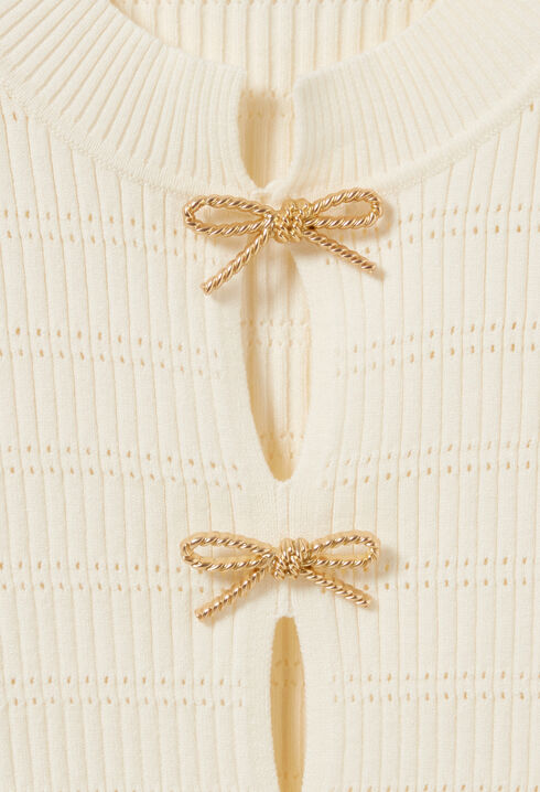 Thin knit jumper with bows