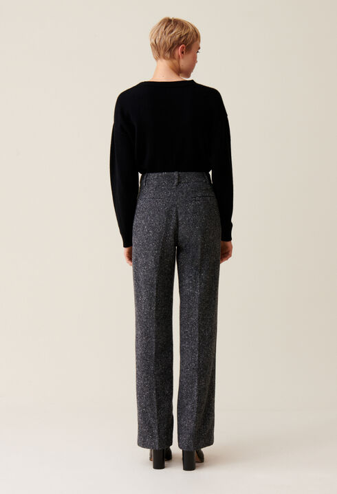 Pantalon tailleur laine gris