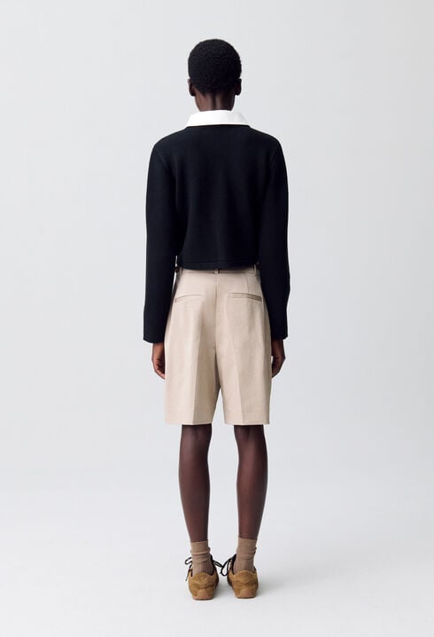 Cardigan court col amovible