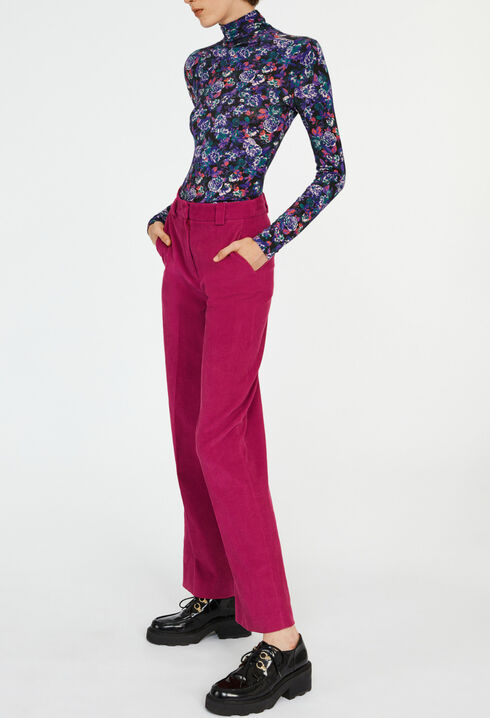 Pantalon large velours