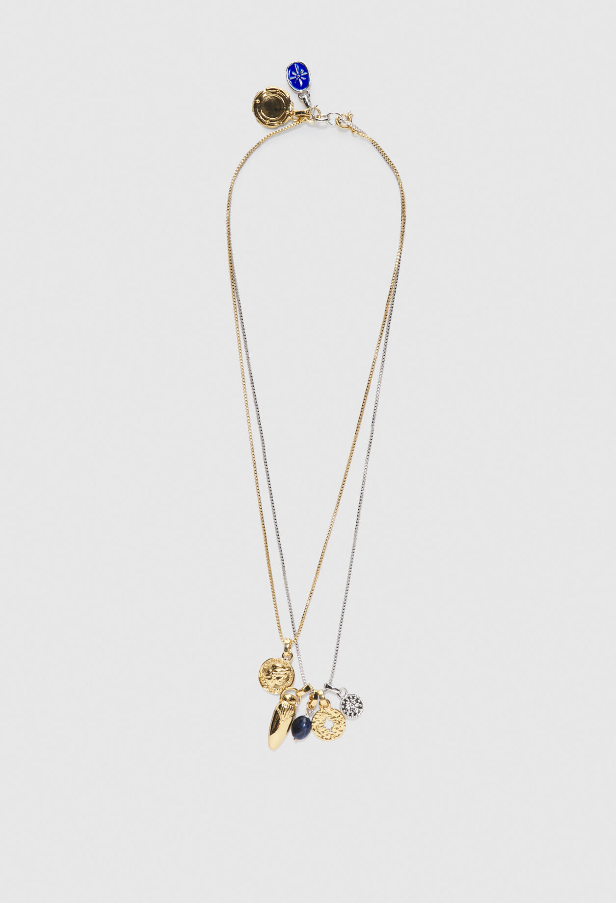 Long brass necklace