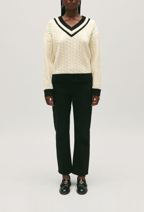 Pull maille torsadée