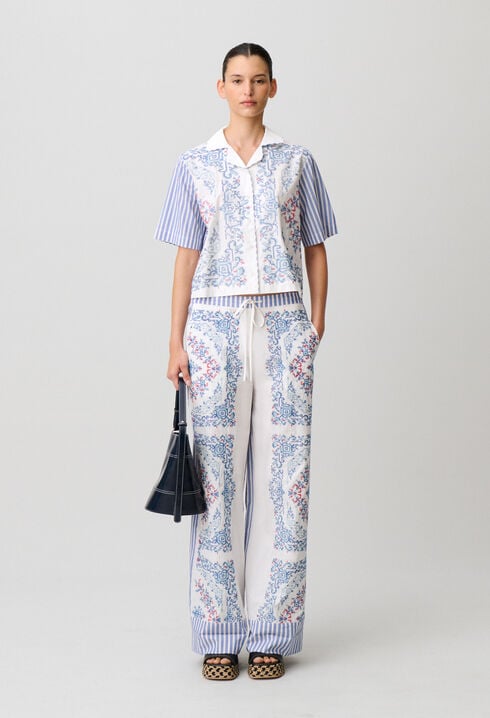 Chemise coton ray&eacute;es