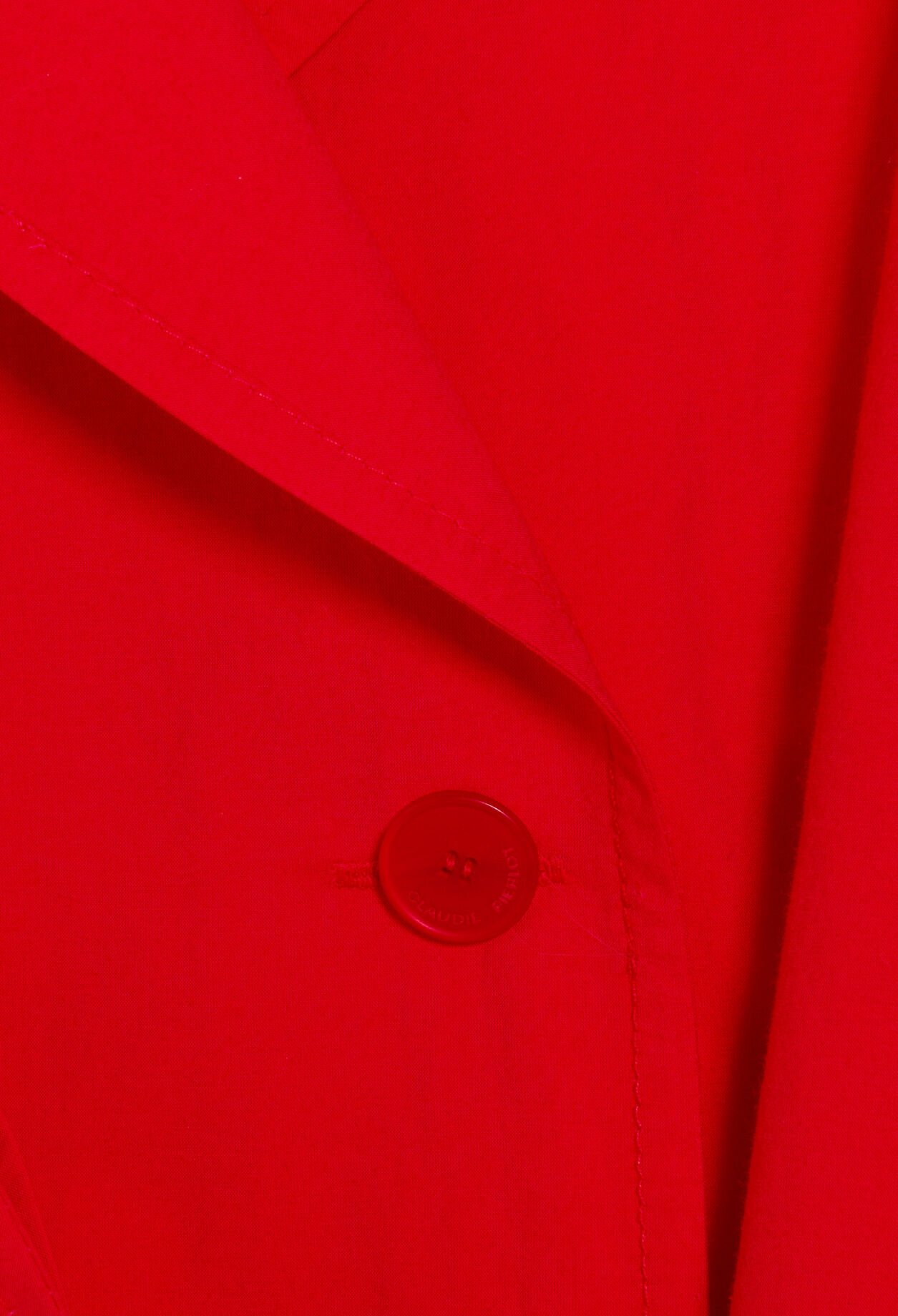 Long red trench coat