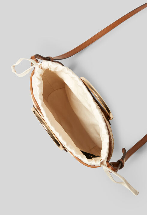 Small woven basket bag with ring