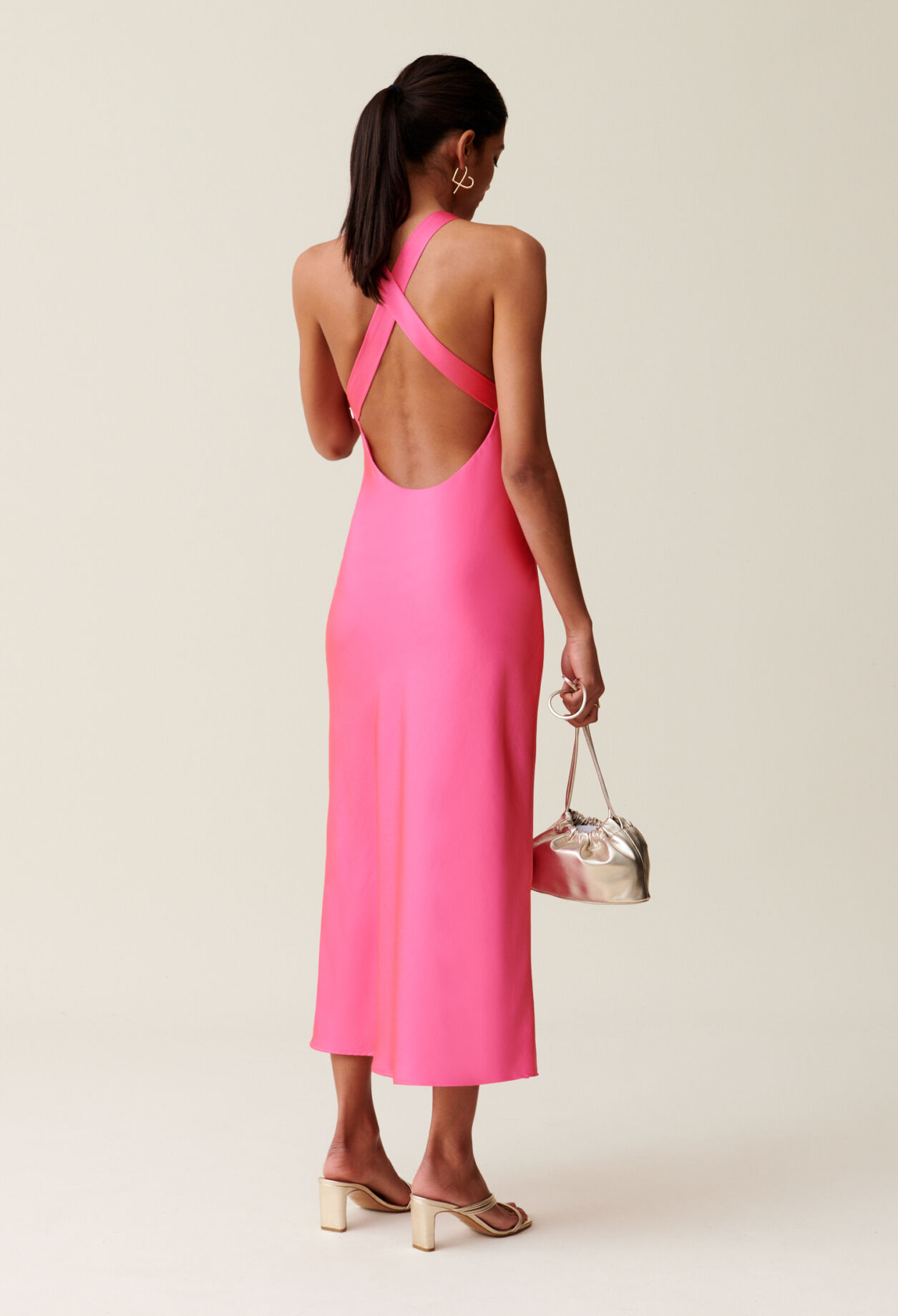 Long satin dress