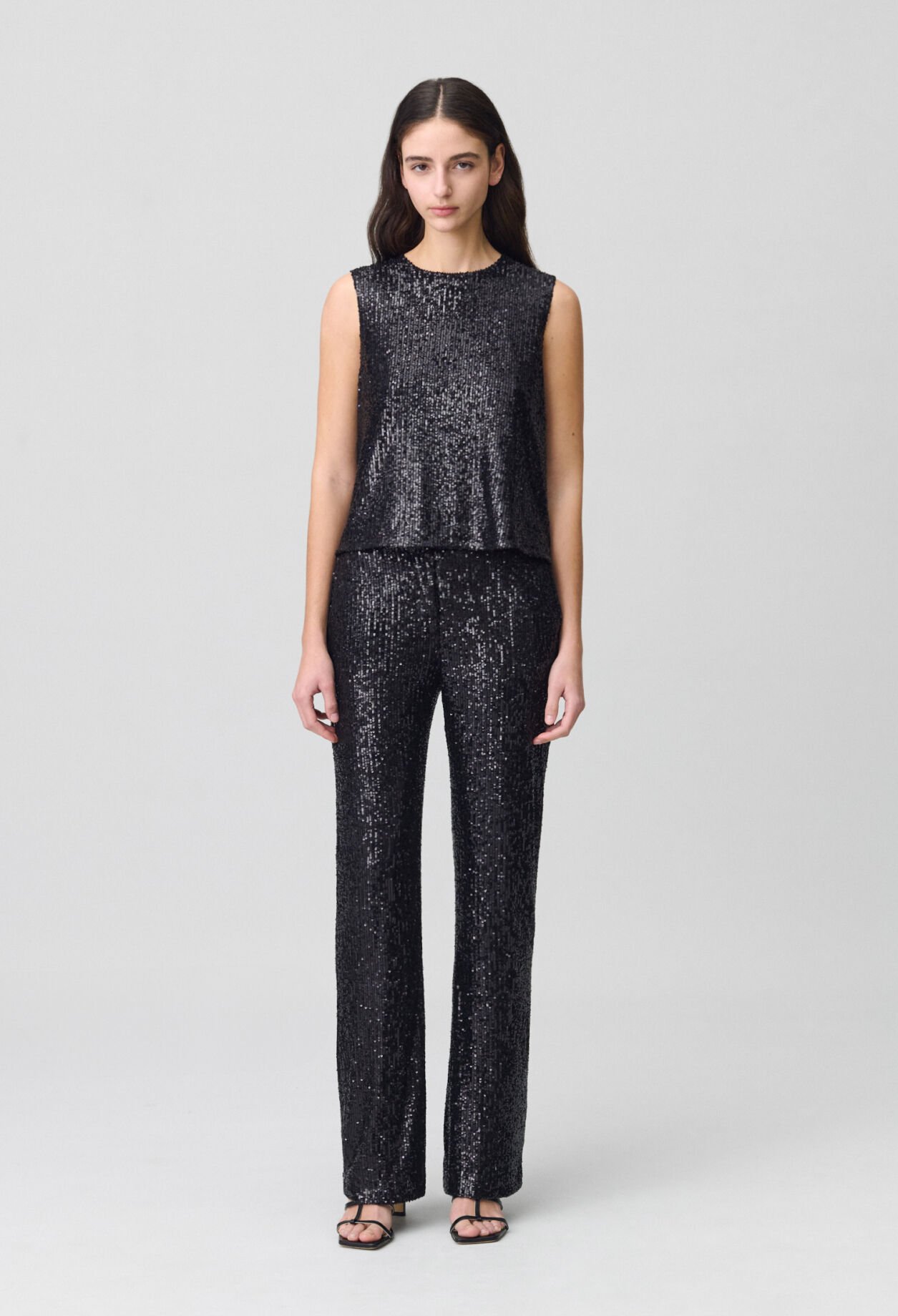 Top à sequins noir