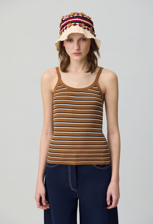 Débardeur maille fine rayé