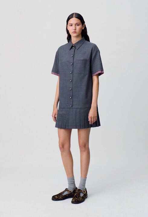 Robe courte plissée