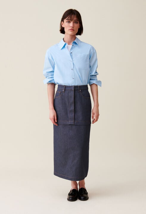 Zip Modular Denim Skirt