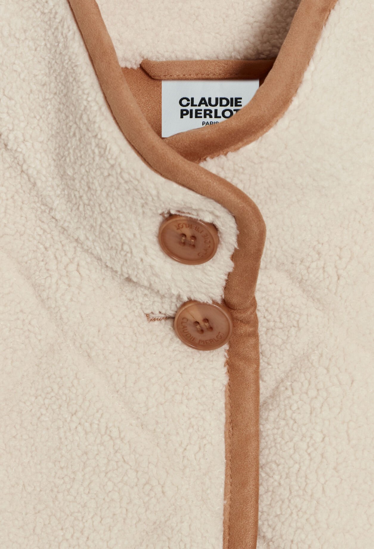 Manteau effet peau lainée