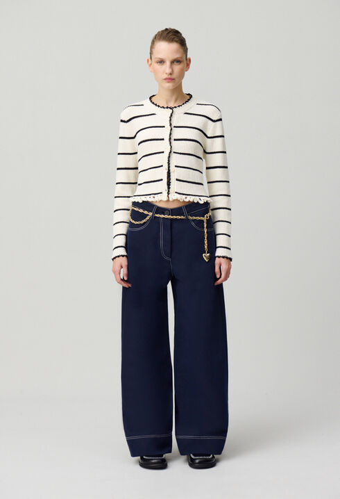 Pantalon large à ourlets