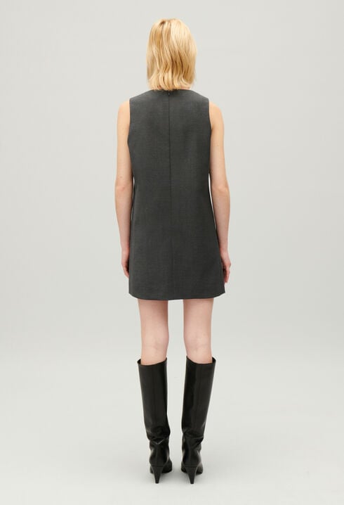 Short flecked grey dress