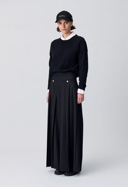 Pantalon large à plis