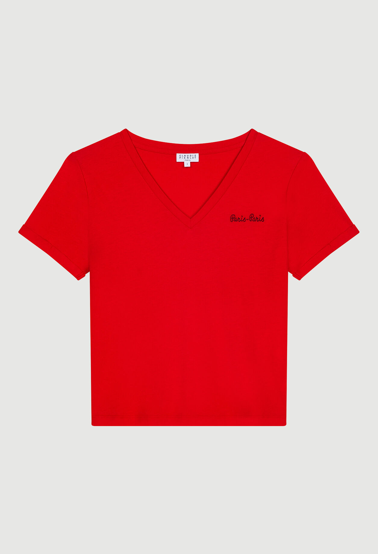 T-shirt rouge à col V