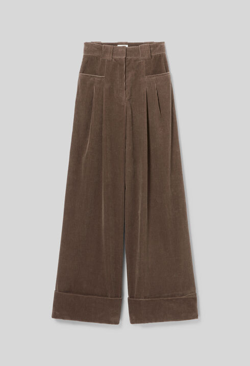 Wide-Leg Velvet Trousers