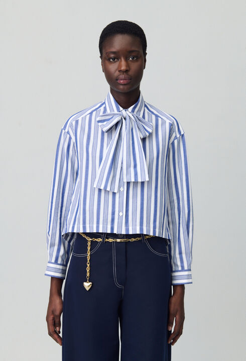 Chemise rayures col noeud