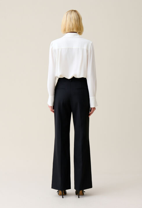 Pantalon tailleur laine marine