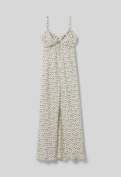 Robe longue satinée fleurs