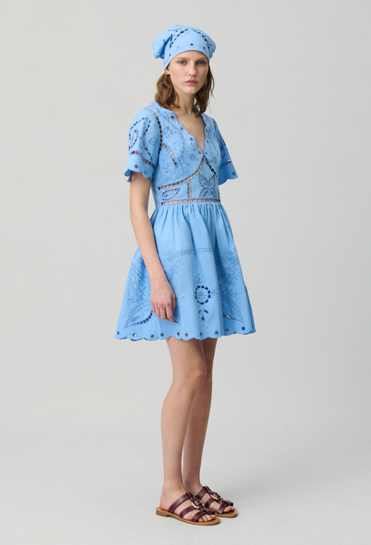 Short Dress Butterfly Embroidery