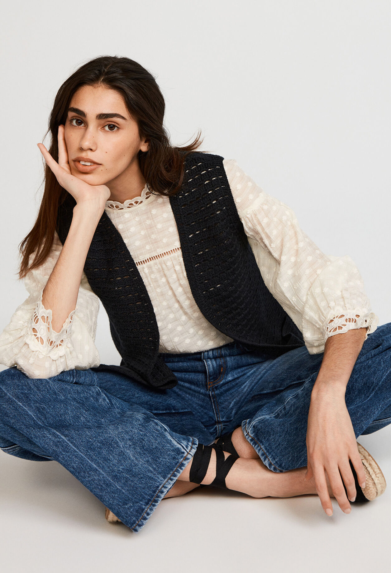 Gilet en maille en coton biologique