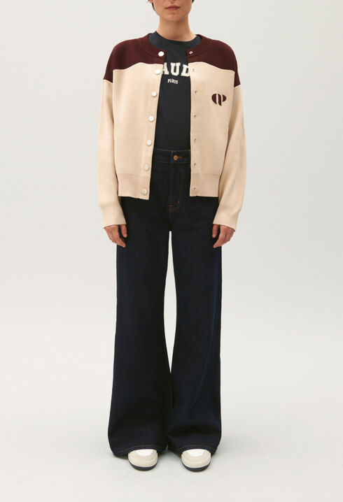 Cardigan Minimum maille bicolore