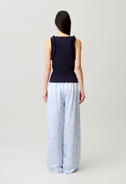 Embroidered cotton T-shirt