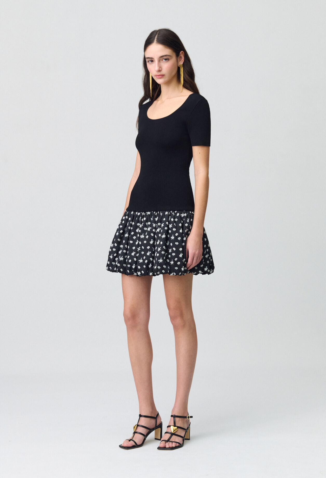 Short Bubble Dress with flowers