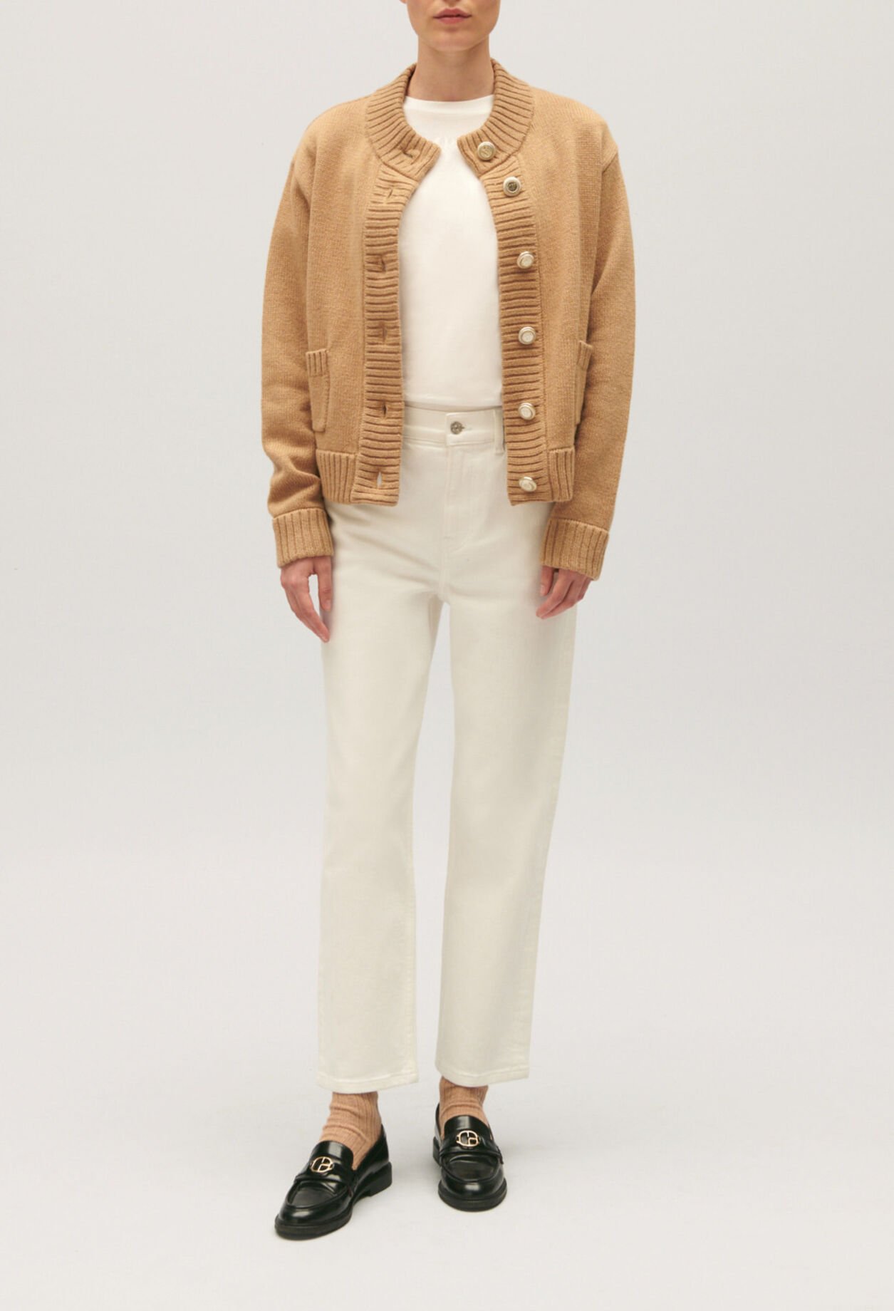 Cardigan court maille épaisse