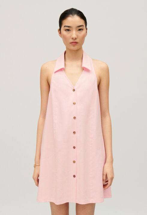 Short button-up babydoll dress
