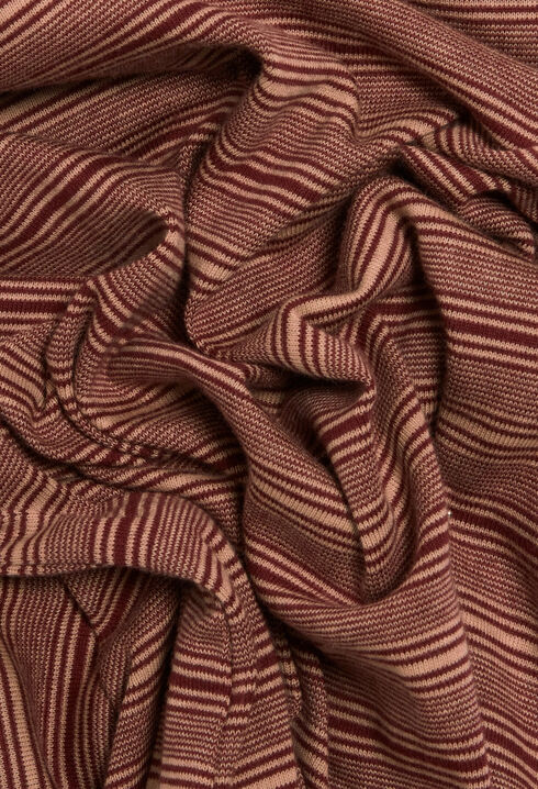 Robe longue maille rayée marron