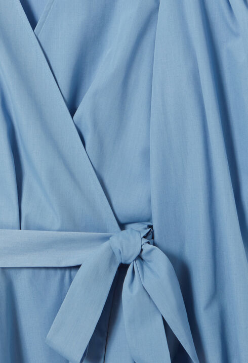 Robe courte manches ballons bleu