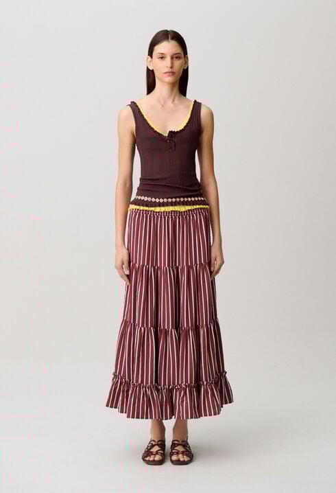 Striped maxi skirt