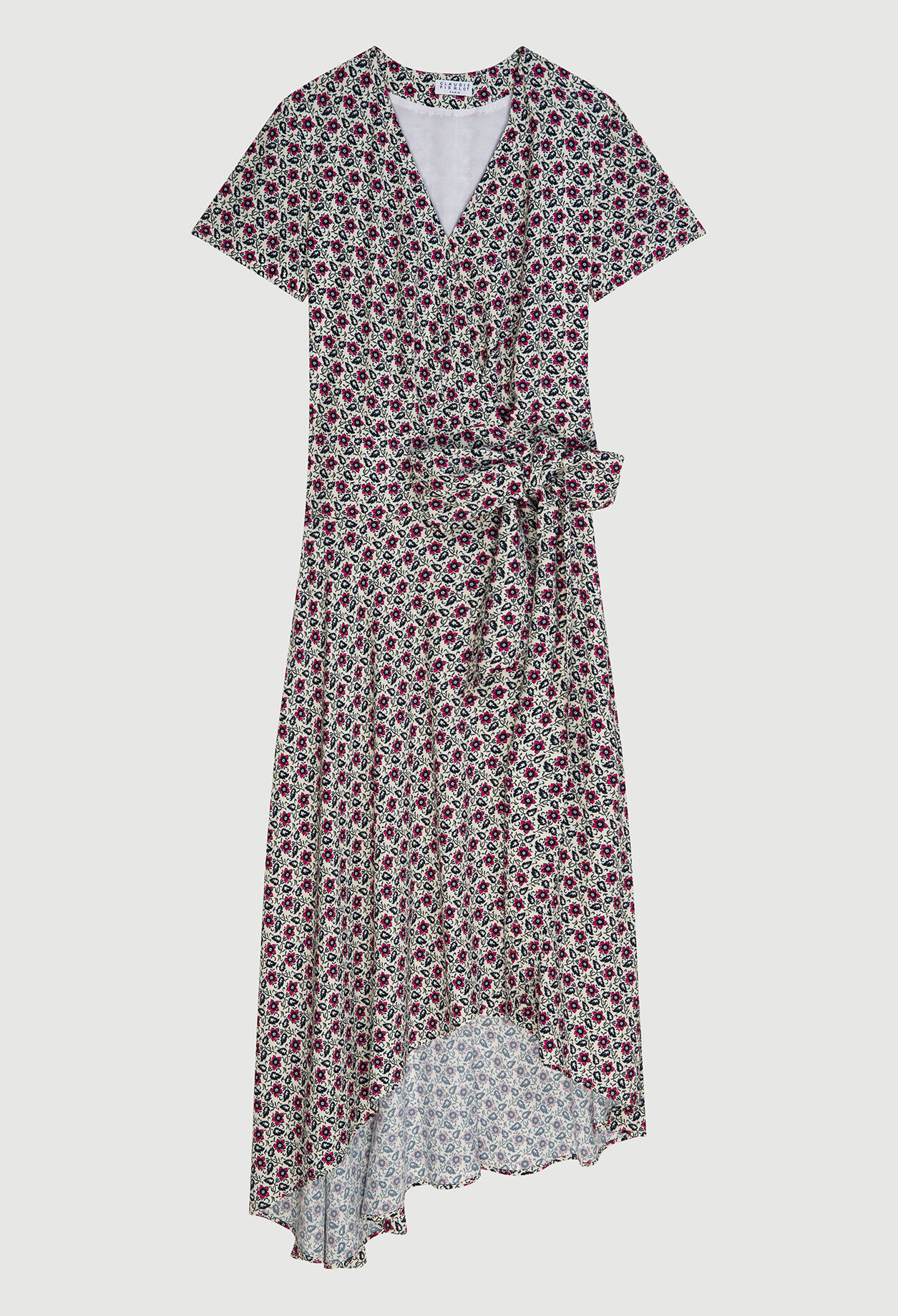 Robe cache-cœur à motifs fleuris