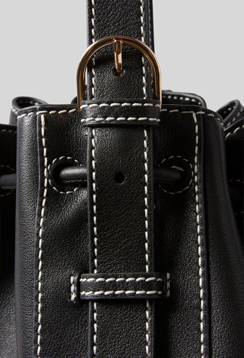 Large Leather Bucket Bag