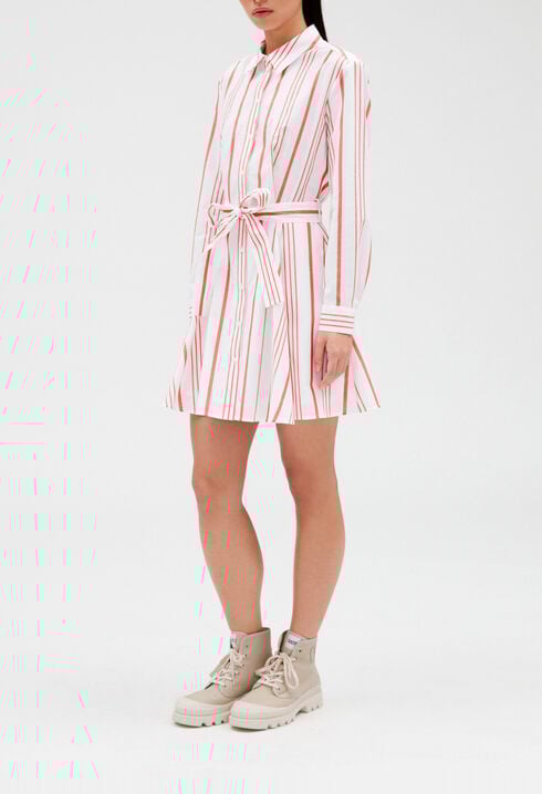 Robe chemise courte rayée