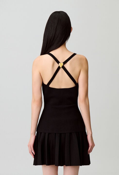Robe maille bretelles croisées