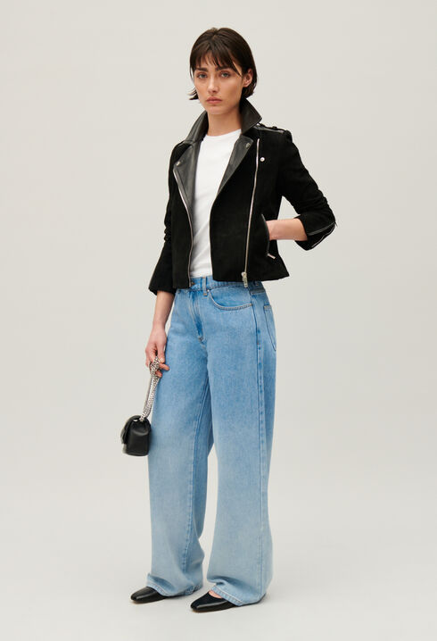 Veste en cuir noir