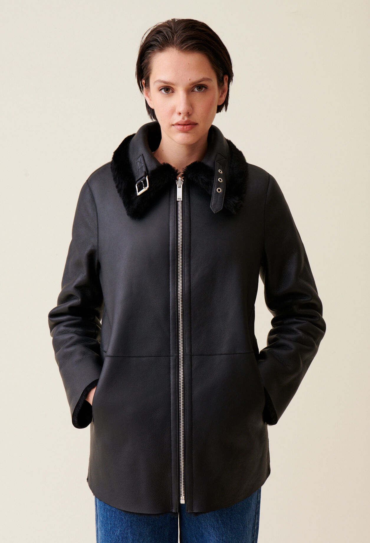 Zipped coat