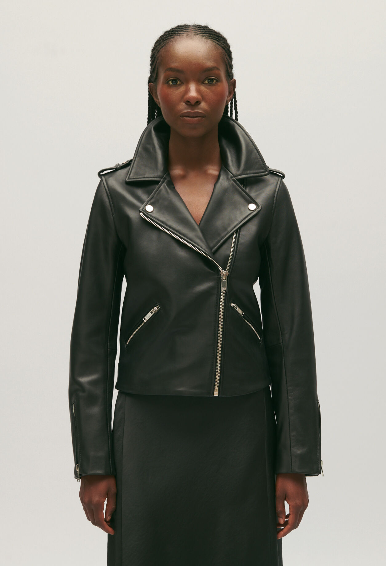 Black smooth leather jacket