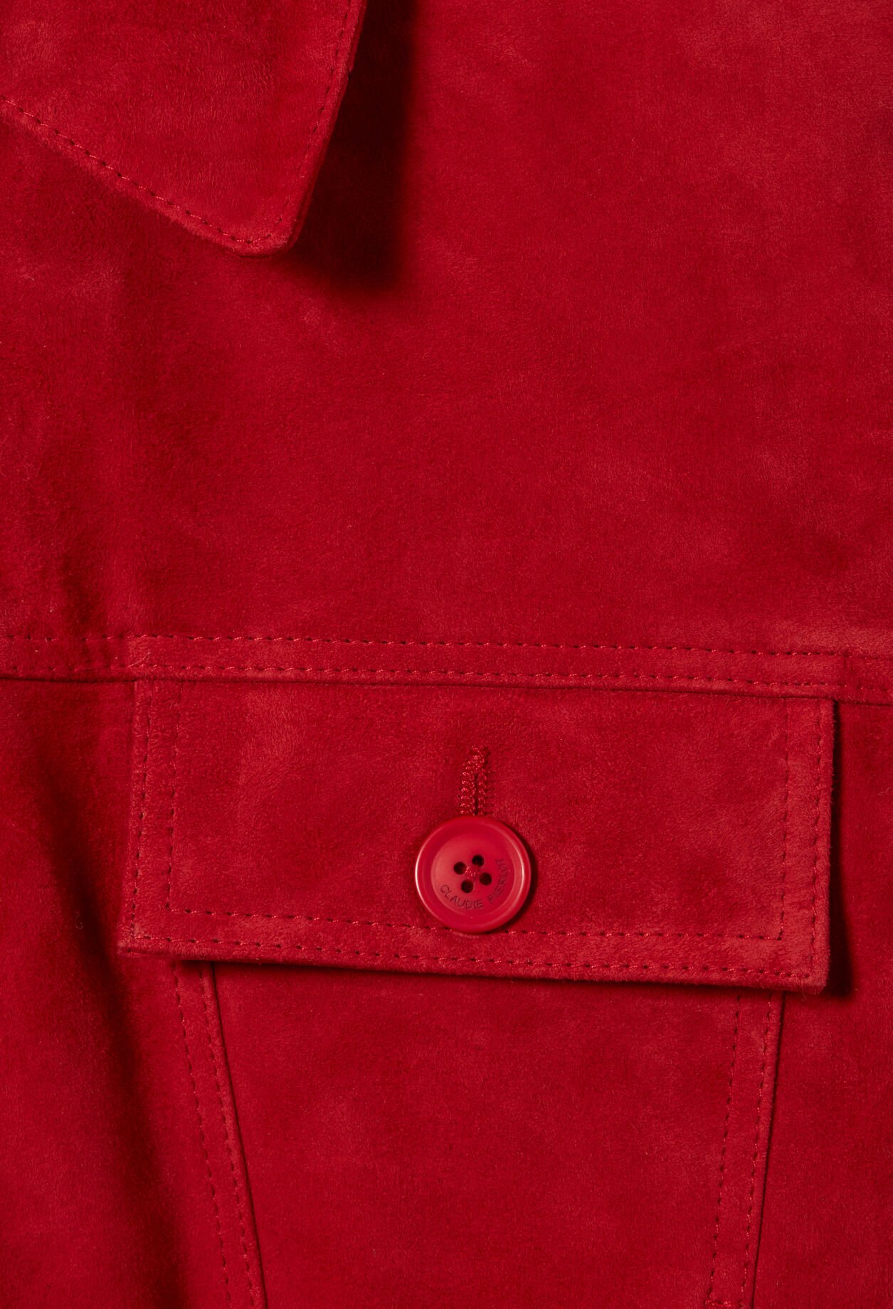 Blouson croute rouge