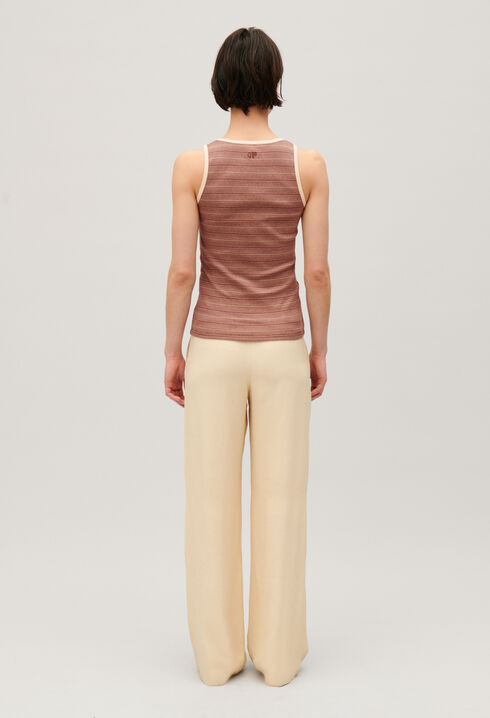 Débardeur rayures marron