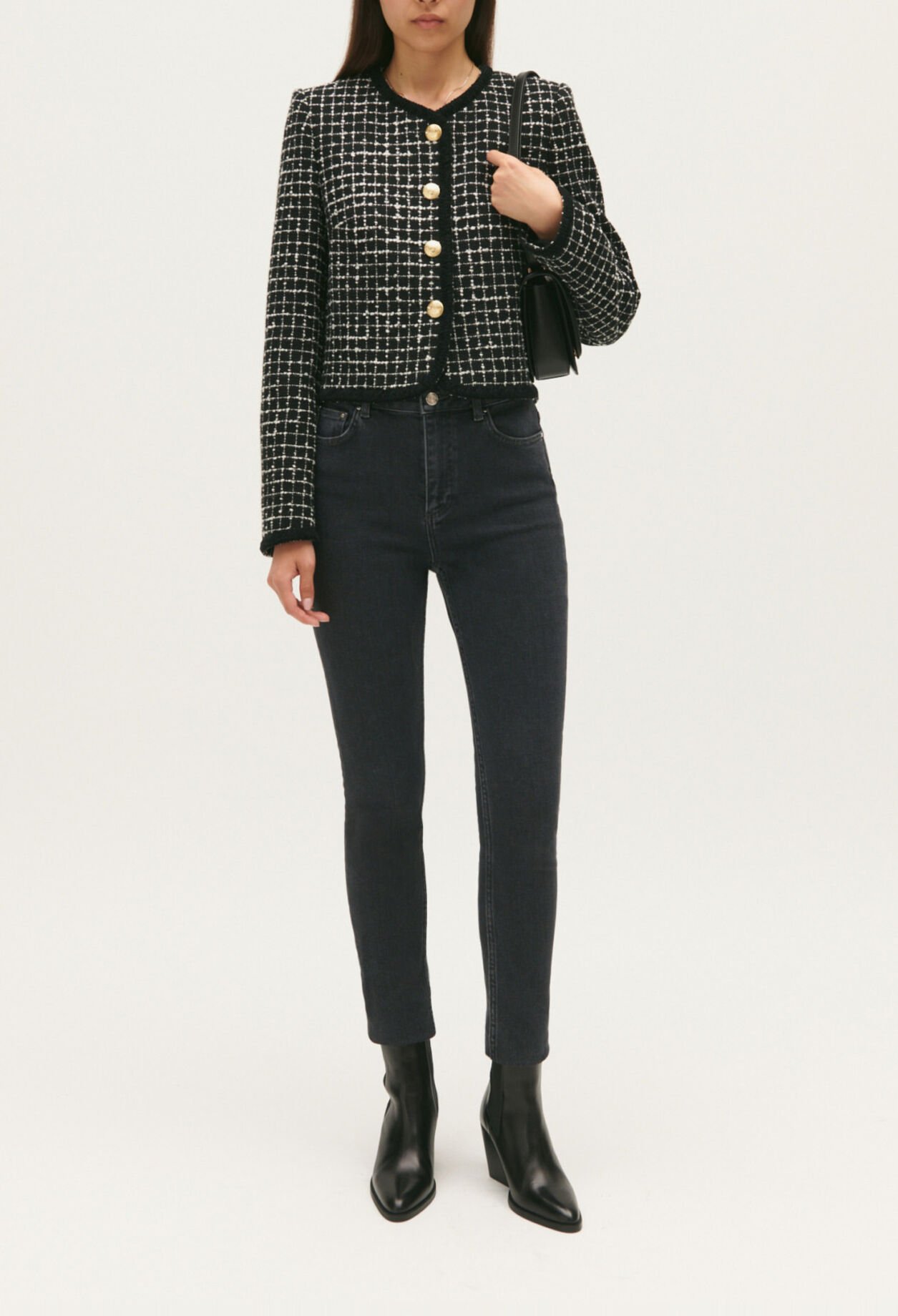 Veste tweed bicolore