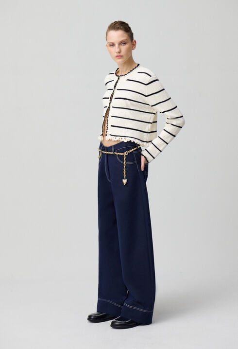 Pantalon large à ourlets