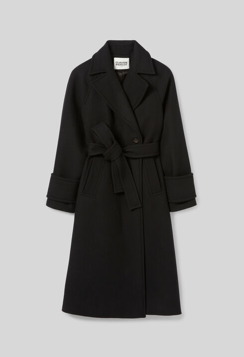 Manteau mi-long laine mélangée