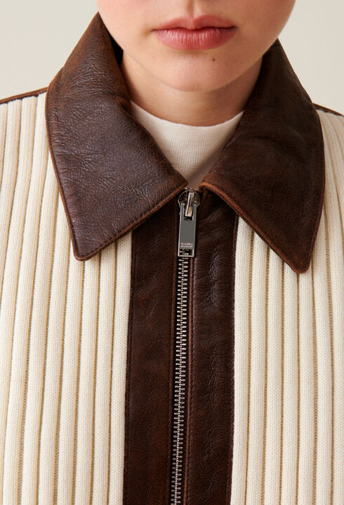 Brown two-tone bomber jacket