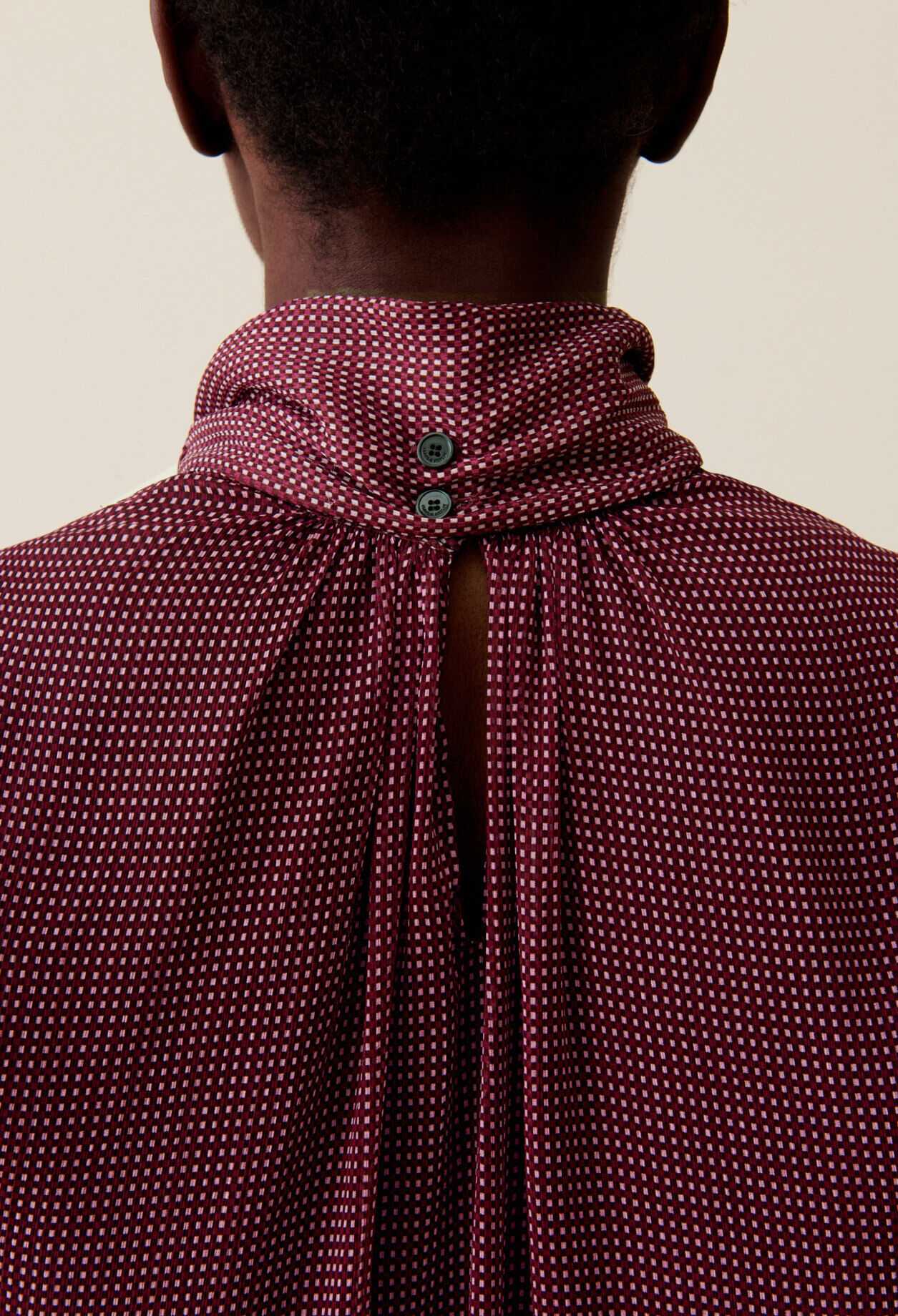 Blouse lavallière carreaux fluide