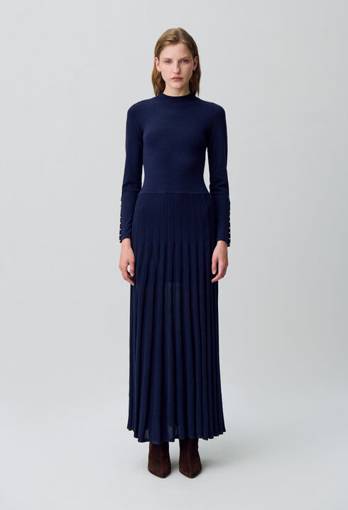 Robe longue maille col